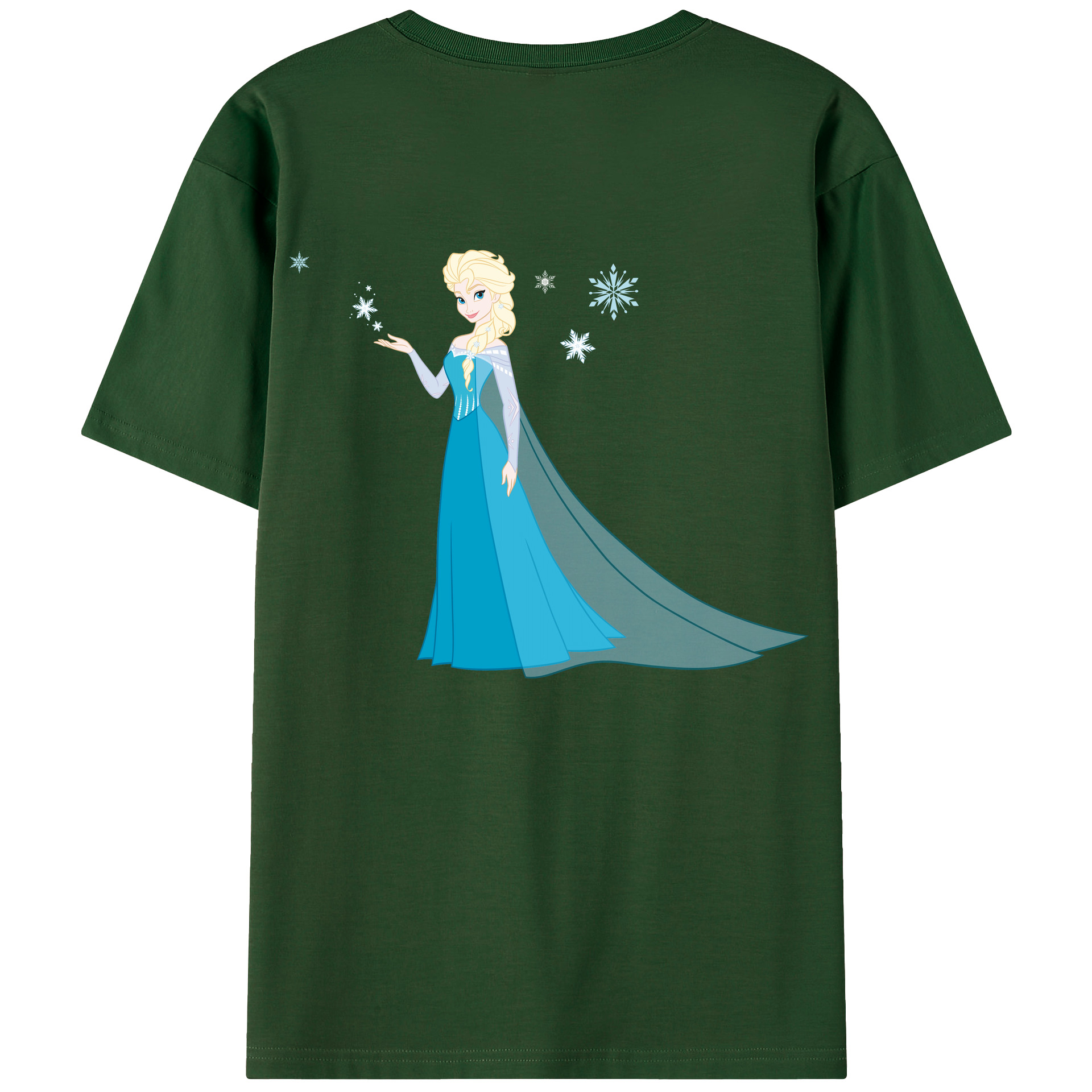 （画像用） アナと雪の女王 アンナ エルサ Frozen Anna Elsa 綿100％半袖Tシャツ（背面プリント）
